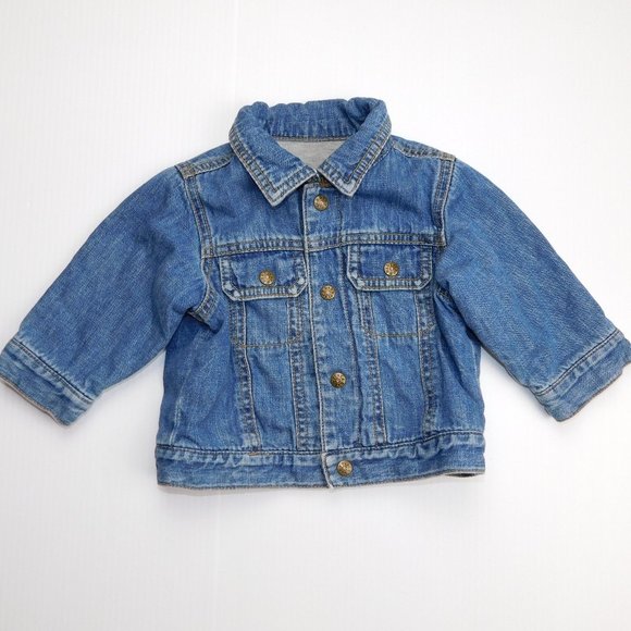 Boys 6-9 months Jersey Lined Jean Jacket - Picture 1 of 10